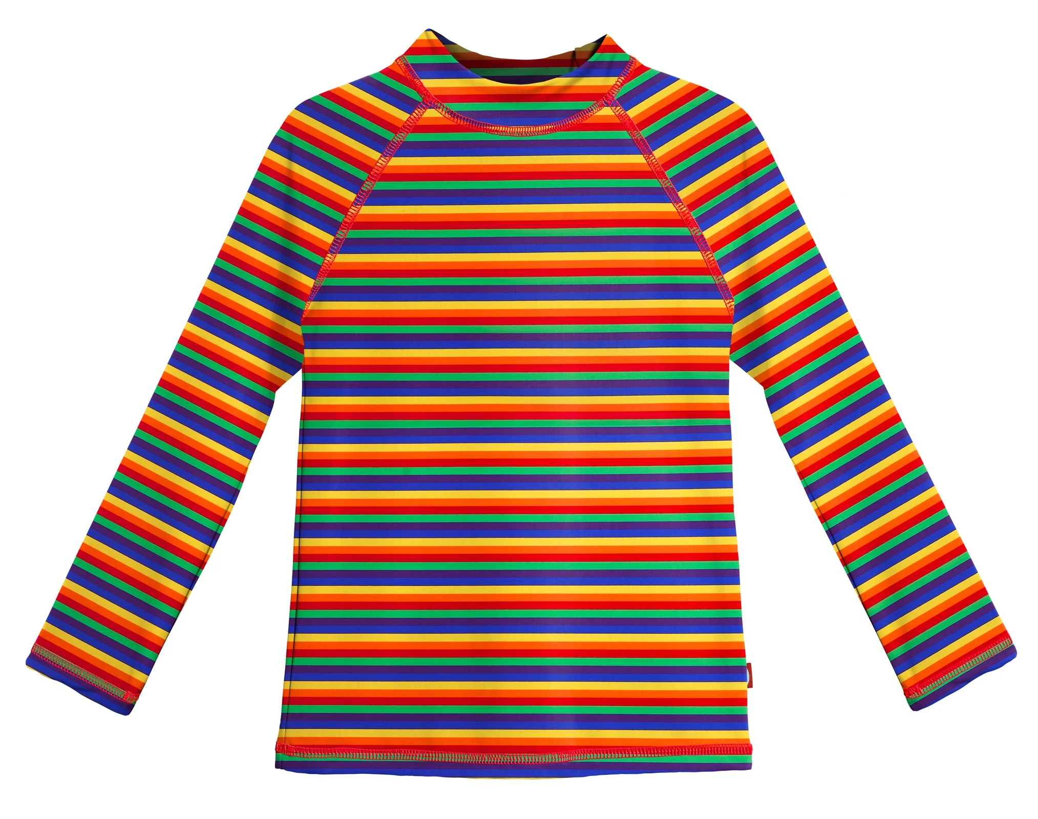 Girls UPF 50+ Printed Long Sleeve Rashguard | Rainbow Print - Remutear