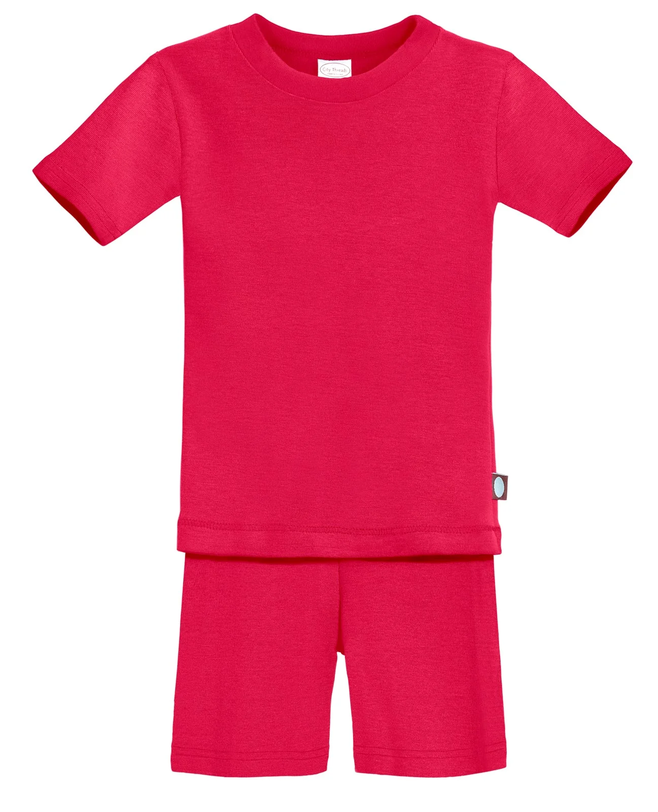 Boys and Girls Soft Organic Cotton Short Sleeve Snug Fit Pajama Set | Candy Apple - Remutear