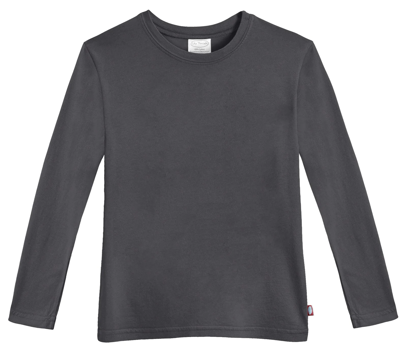 Boys Soft Cotton Jersey Long Sleeve Tee | Charcoal - Remutear