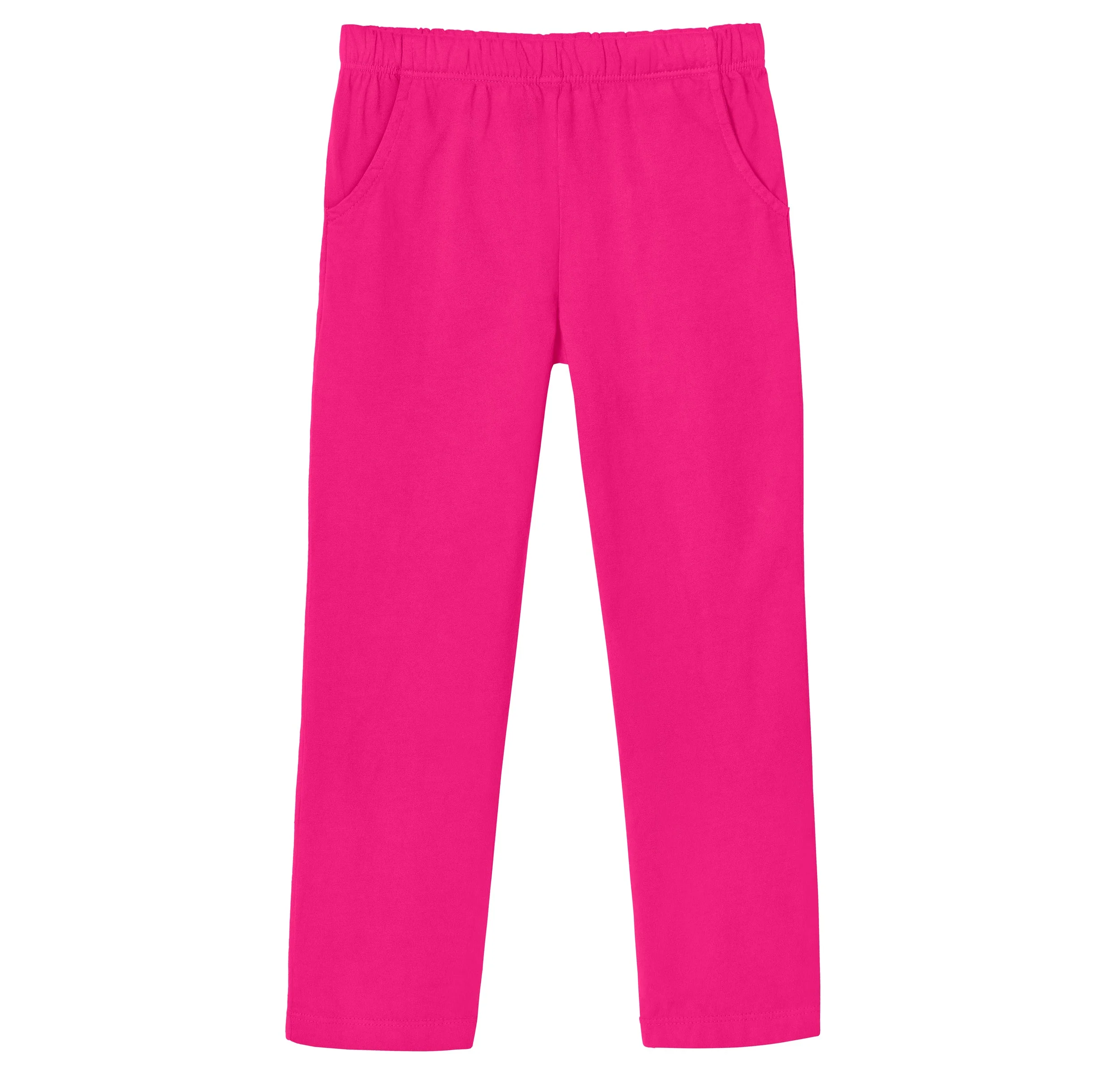 Girls Soft Cotton UPF 50+ Jersey Pocket Pants | Hot Pink - Remutear