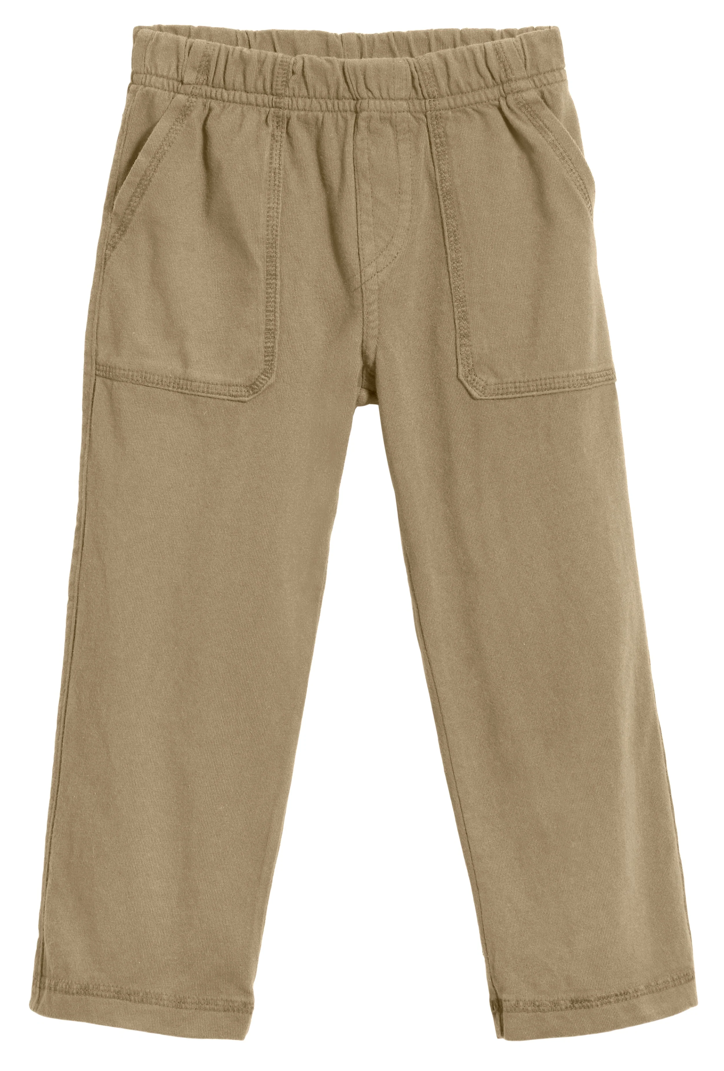 Boys Soft Cotton 3-Pocket Jersey Pants - UPF 50+ | Dark Khaki - Remutear
