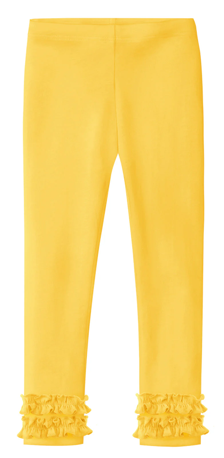 Girls Soft Cotton Ruffle Leggings | Yellow - Remutear