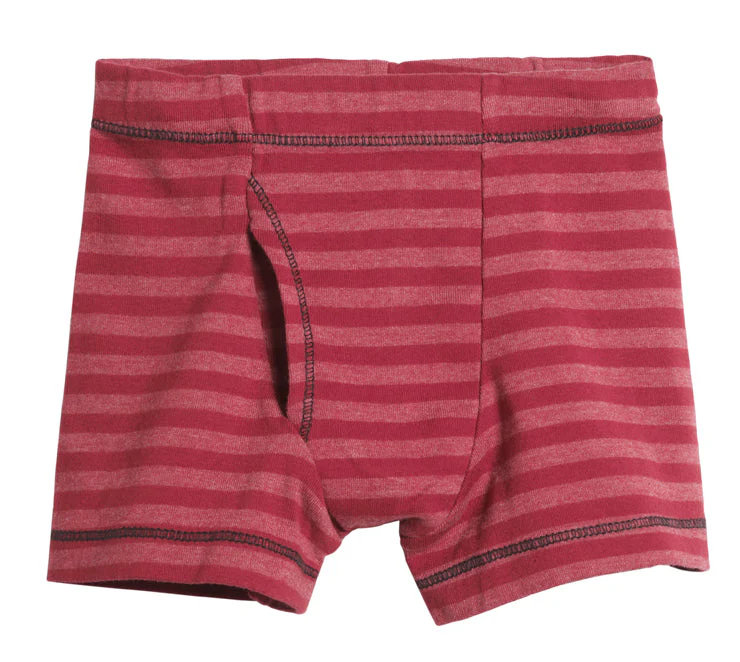 Boys Soft Stripe Boxer Brief | Red - Remutear
