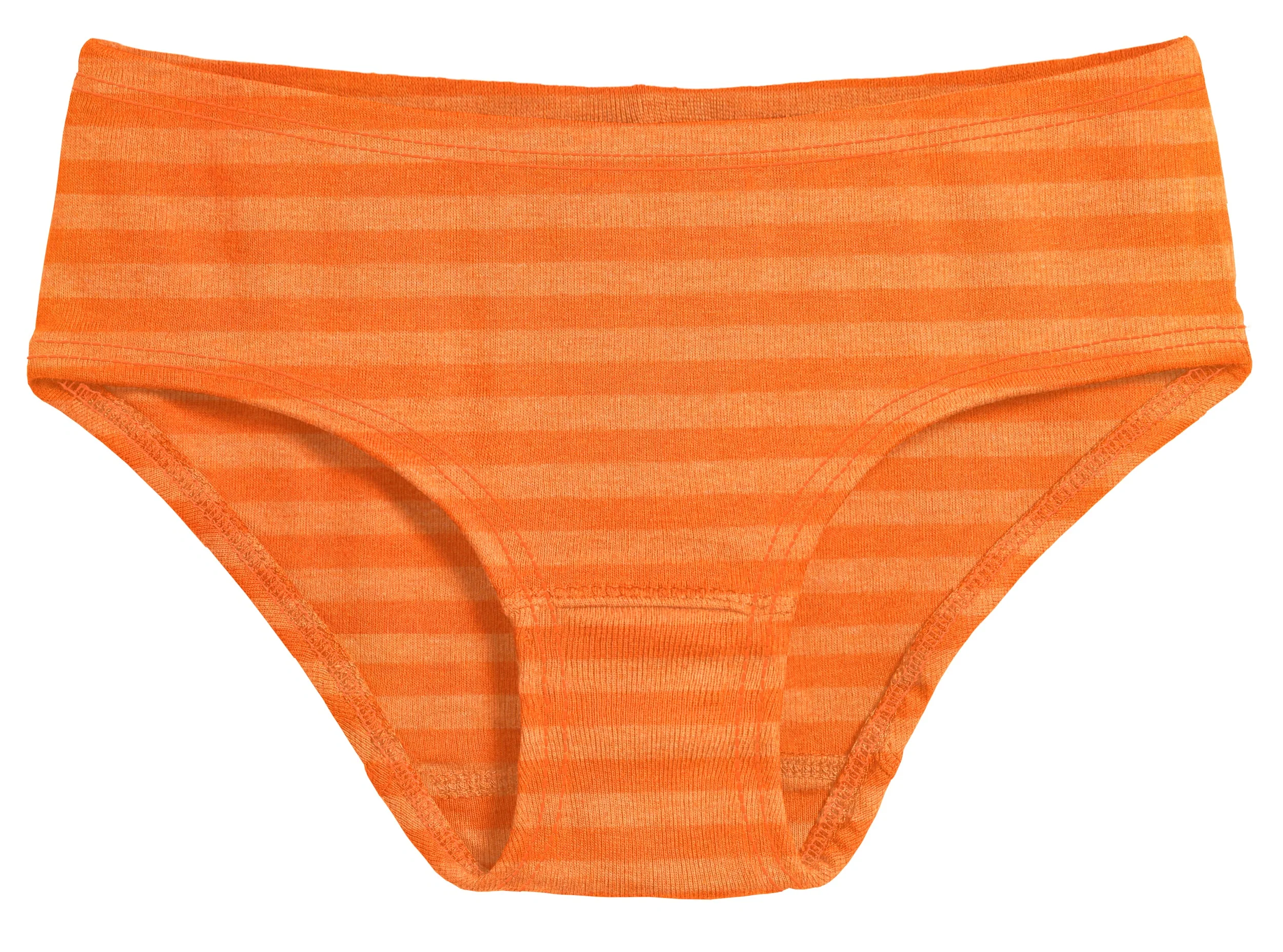 Girls Soft Stripe Brief | Orange - Remutear
