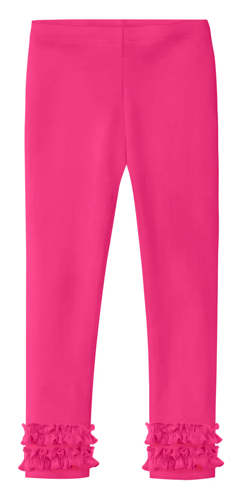 Girls Soft Cotton Ruffle Leggings | Hot Pink - Remutear