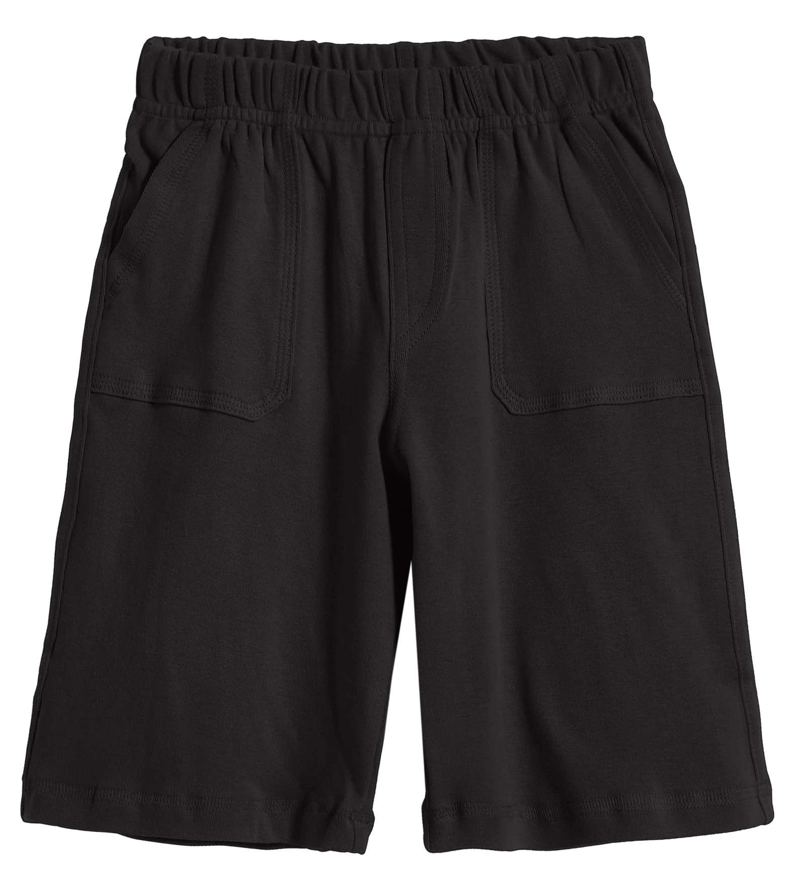Boys Soft Cotton UPF 50+ 3 -Pocket Jersey Shorts | Black - Remutear