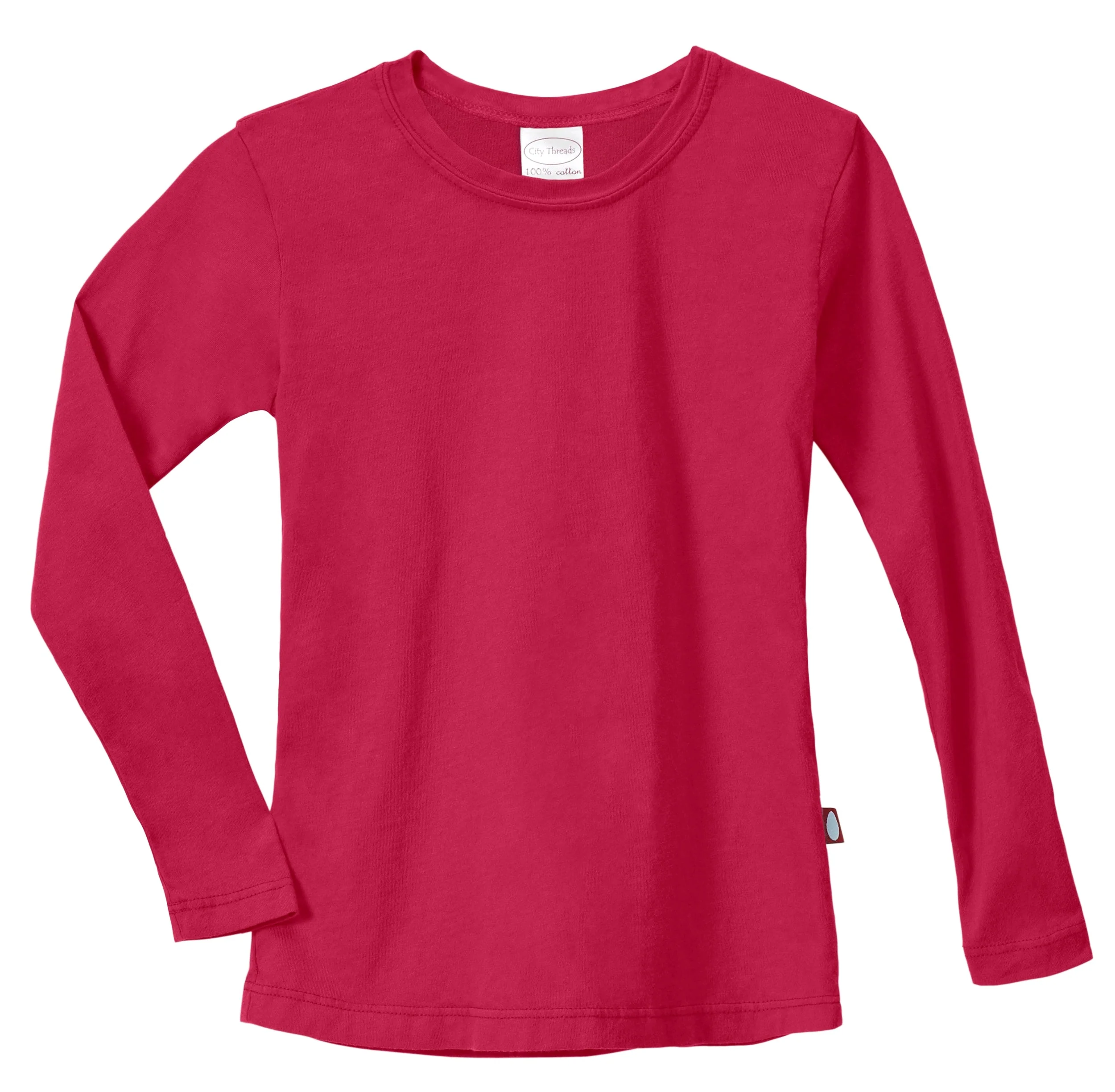 Girls Soft Cotton Jersey Long Sleeve Tee | Candy Apple - Remutear