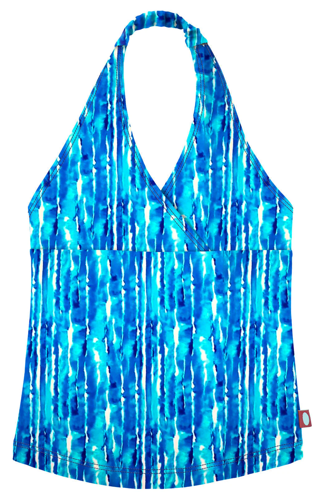 Girls UPF 50+ Printed Swim Halter Top | Water Tie Dye - Remutear