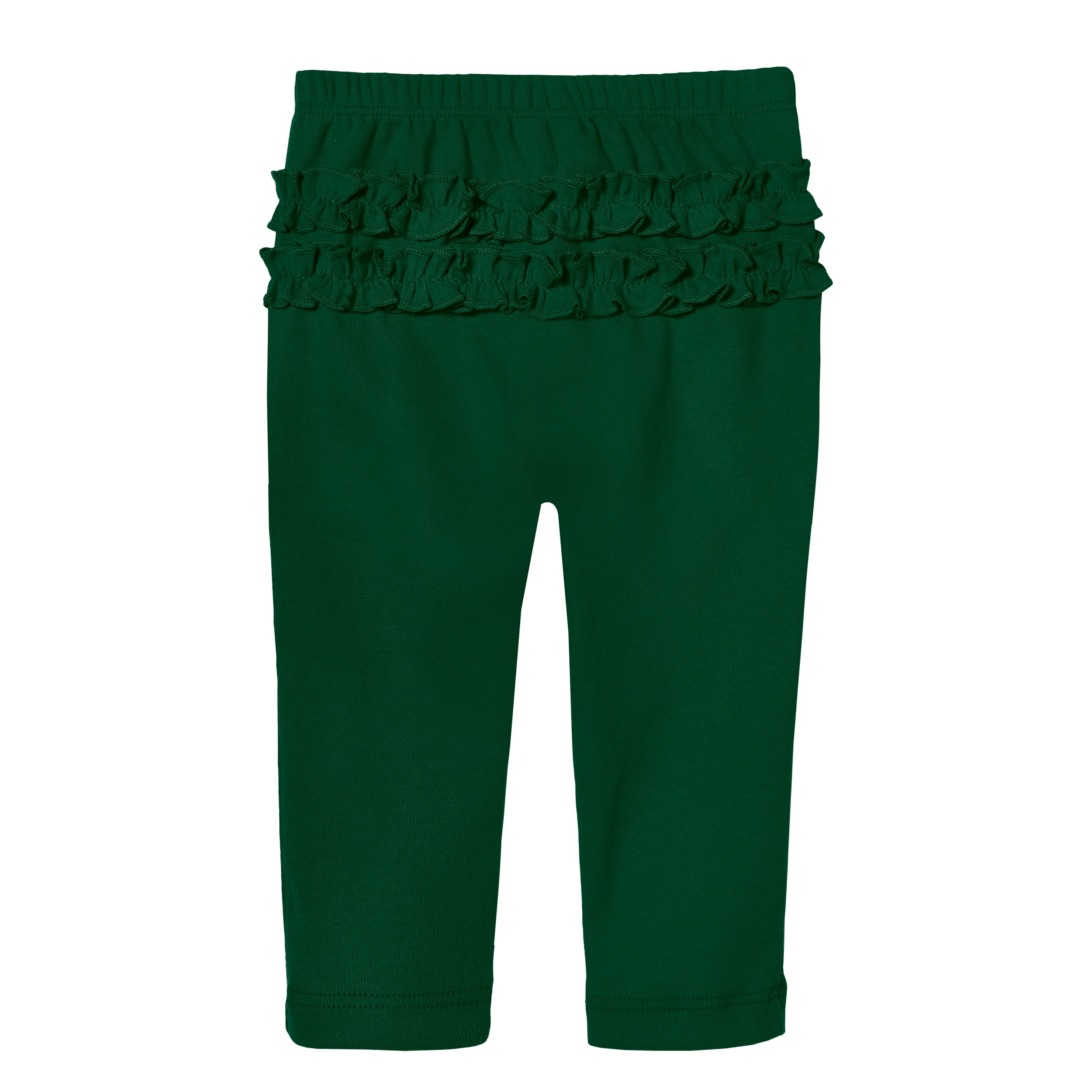Baby Ruffle Butt Soft Cotton Leggings | Forest Green - Remutear