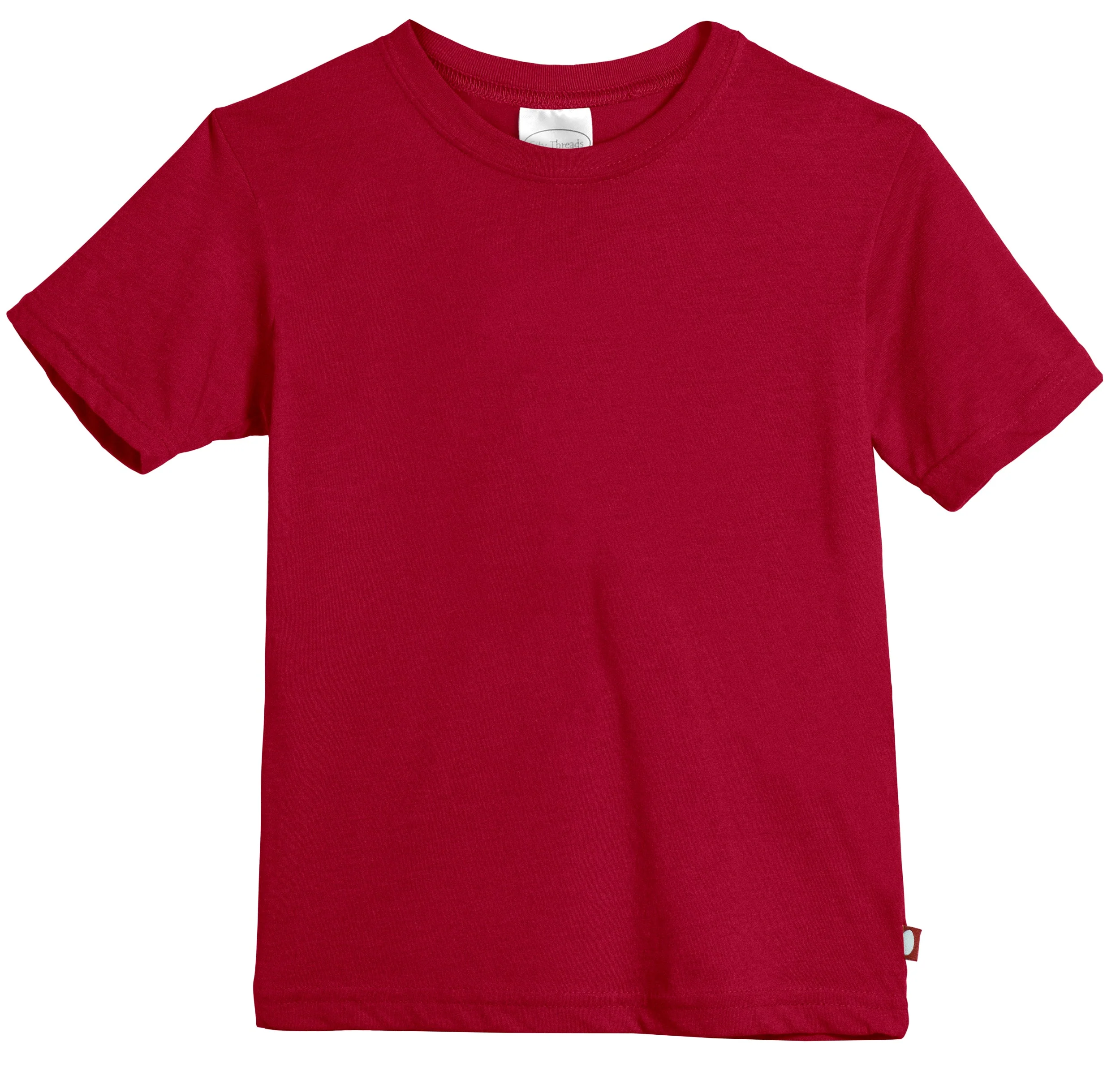 Boys Soft Cotton Jersey Short Sleeve Crew Tee | Red - Remutear