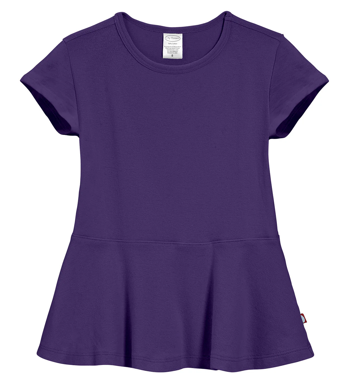 Girls Soft Cotton Short Sleeve Peplum - Remutear