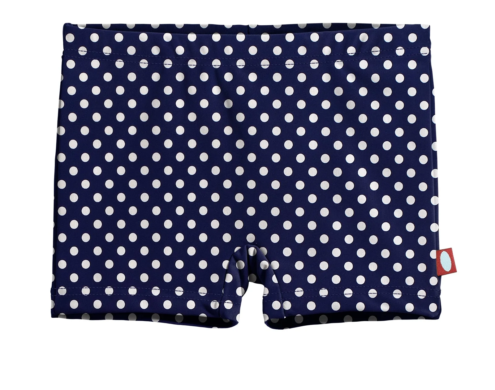 Girls UPF 50+ Printed Swim Boy Shorts  | Navy w- White Polka Dot - Remutear