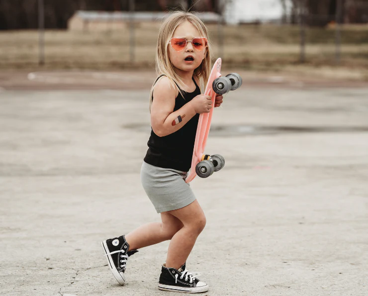 Girls Soft Organic Cotton Bike Shorts | White - Remutear