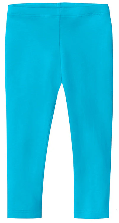 Girls Soft 100% Cotton Capri Leggings | Turquoise - Remutear