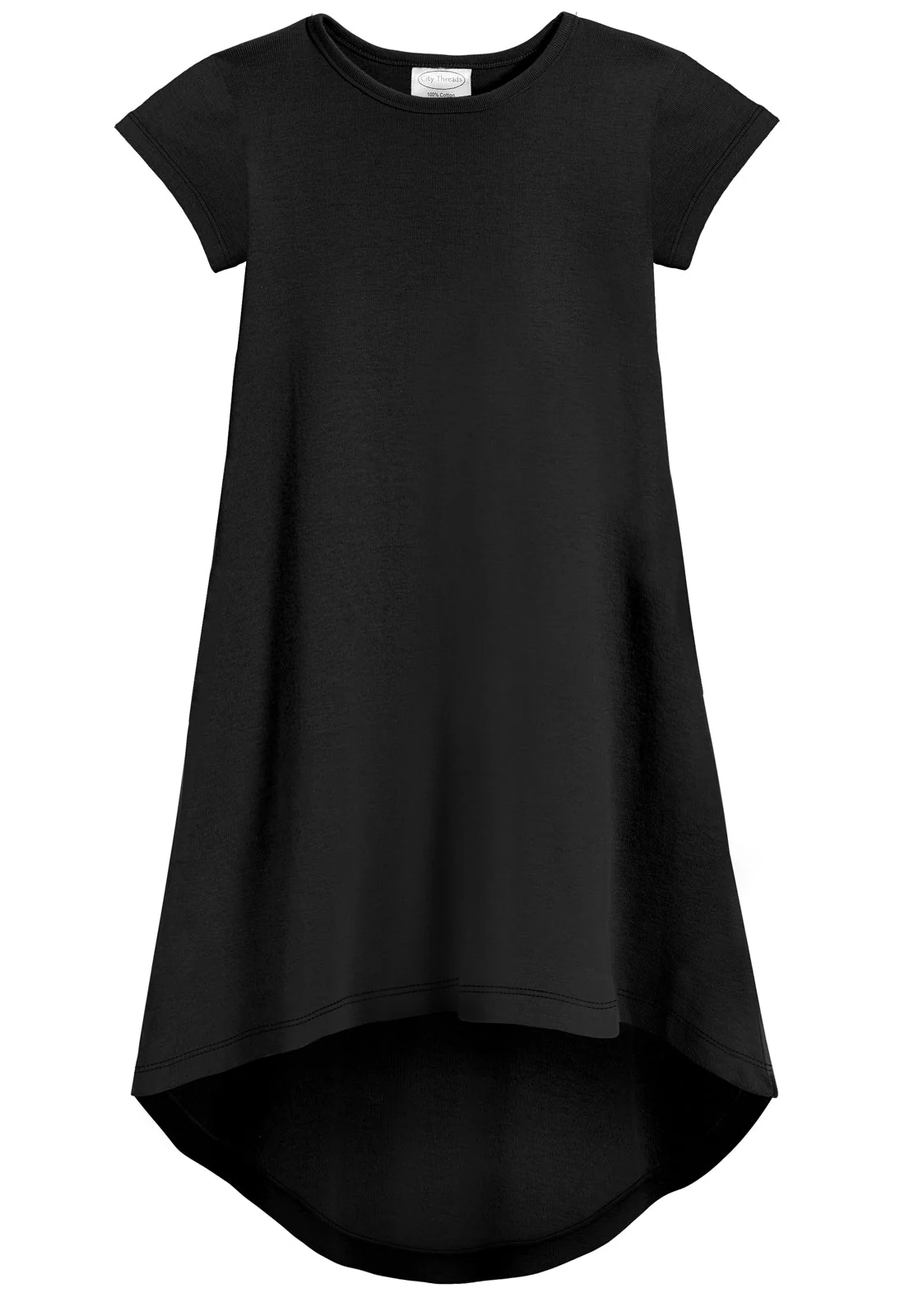 Girls Soft Cotton Jersey Short Sleeve Hi-Lo Maxi Dress - Remutear