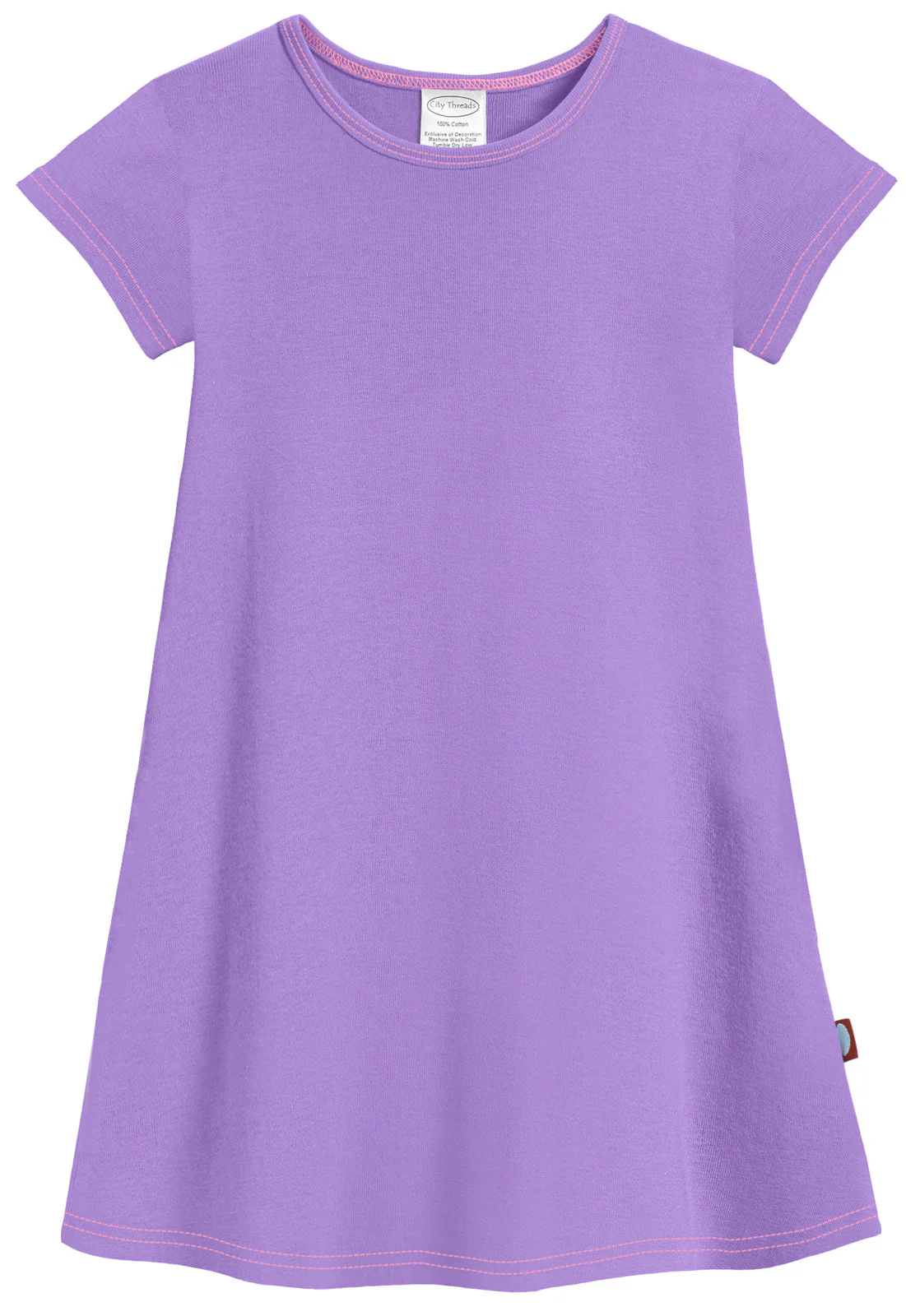 Girls Soft Cotton Jersey Cap Sleeve Dress | Deep Purple - Remutear