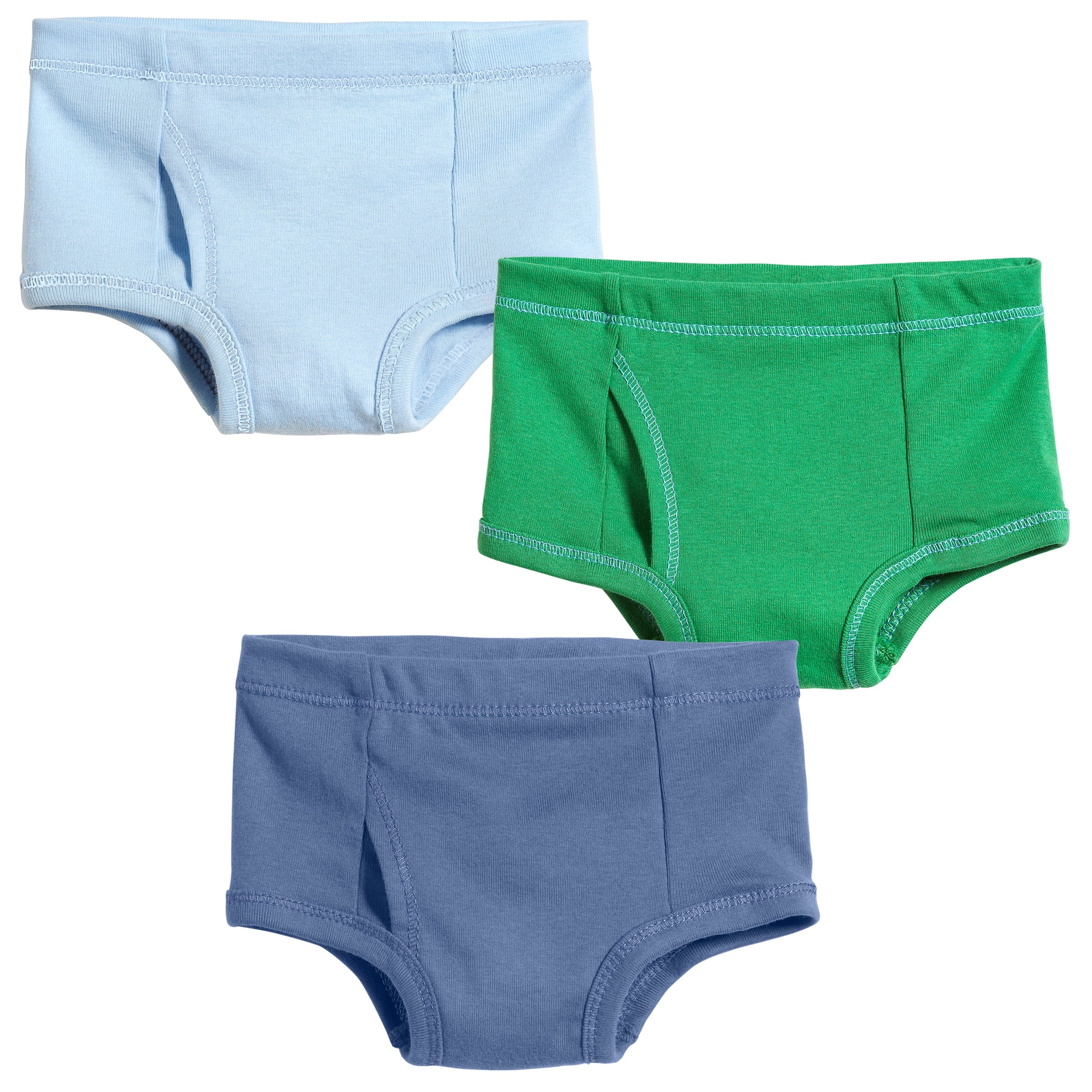 Boys Soft Cotton Brief 3-Pack | School Kid - Brt. Lt. Blue/Elf/Denim Blue - Remutear
