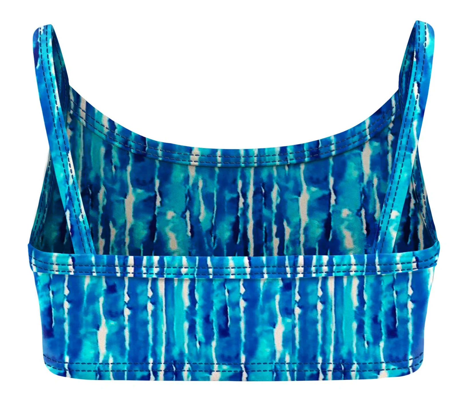 Girls UPF 50+ Printed Bikini Swim Top  | Water Tie Dye - Remutear