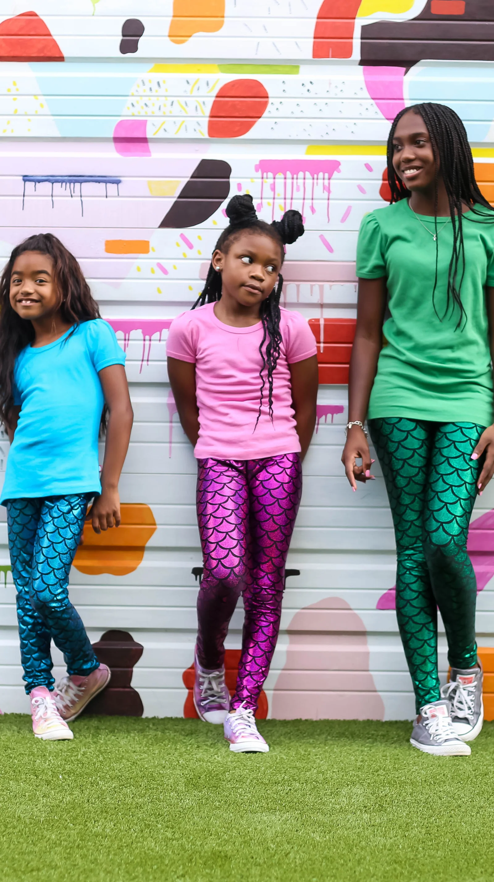 Girls Novelty Stretch Leggings  | Fuchsia Sparkly Shimmer - Remutear