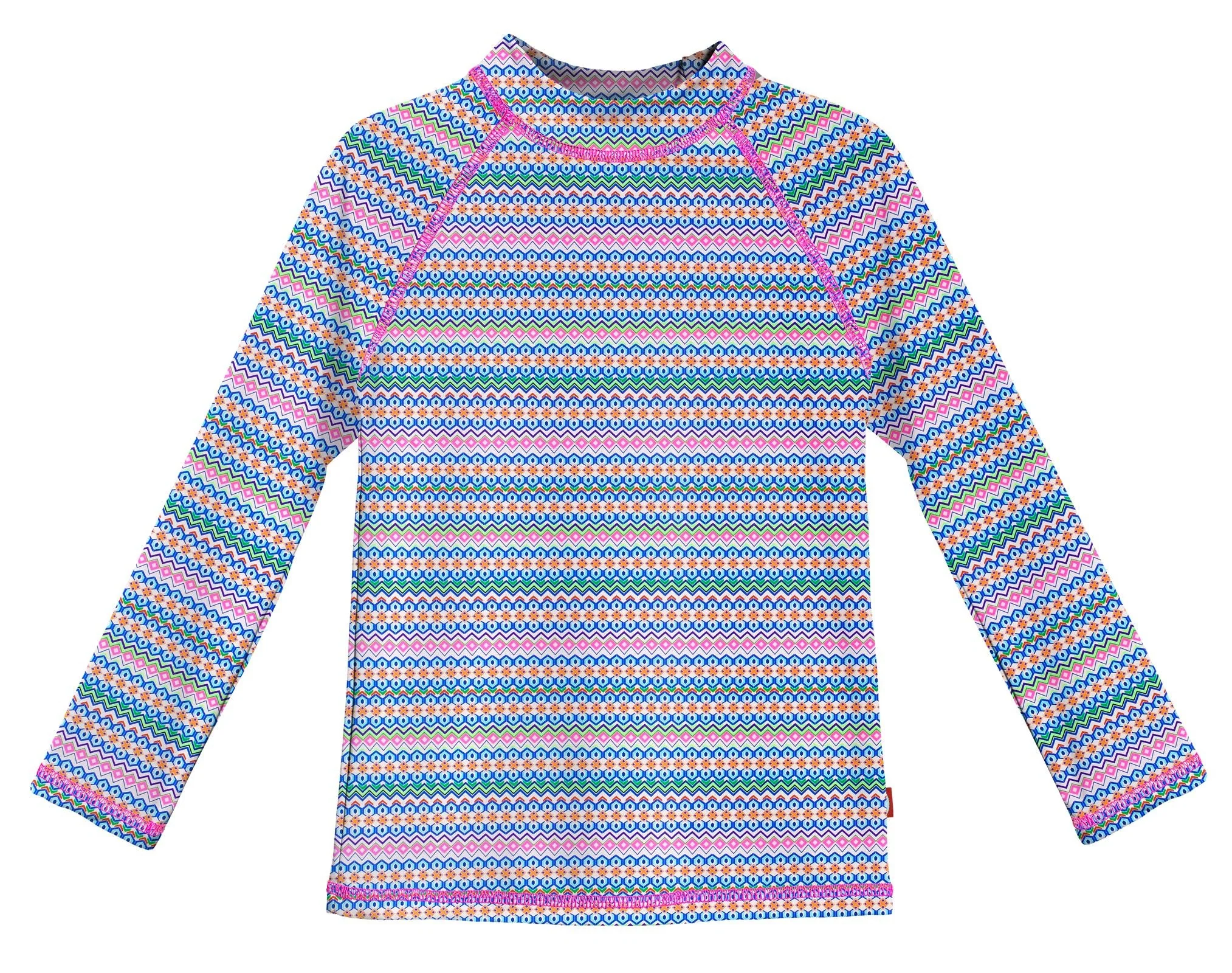 Girls UPF 50+ Printed Long Sleeve Rashguard | Fiesta Print - Remutear