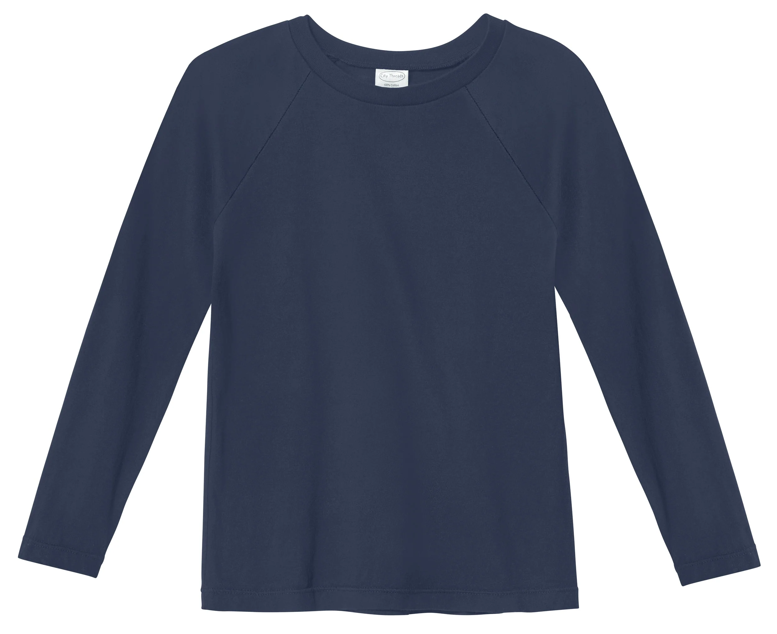 Boys Super-Soft 100% Organic Cotton Raglan Long Sleeve Tee | Midnight - Remutear