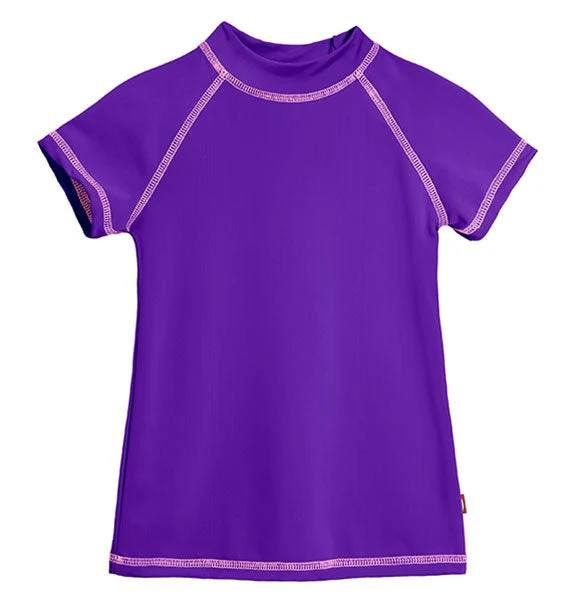 Girls UPF 50+ Short Sleeve Rashguard | Purple - Remutear