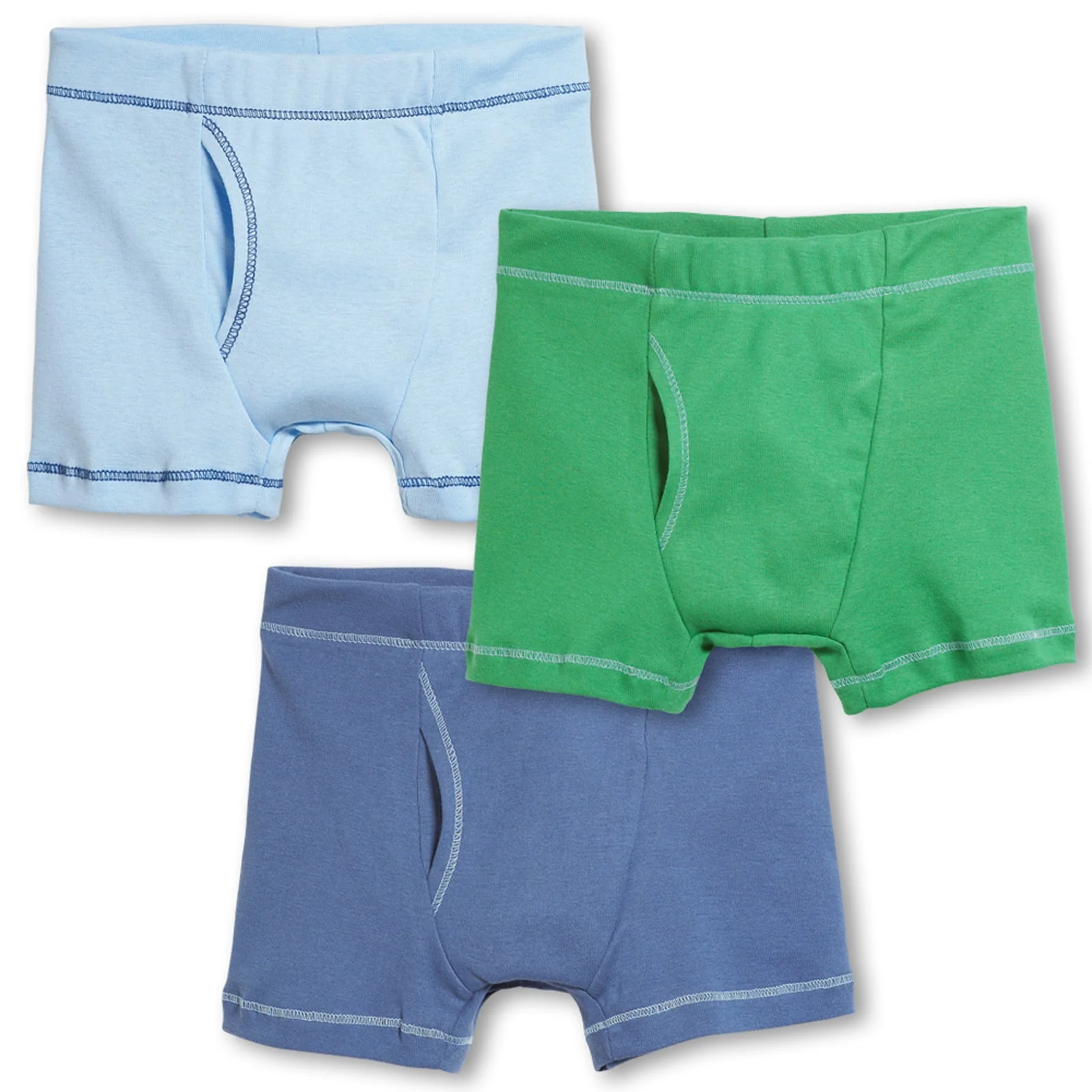 Boys Soft Cotton Boxer Brief 3-Pack | Elf/Bright Light Blue/Denim Blue - Remutear