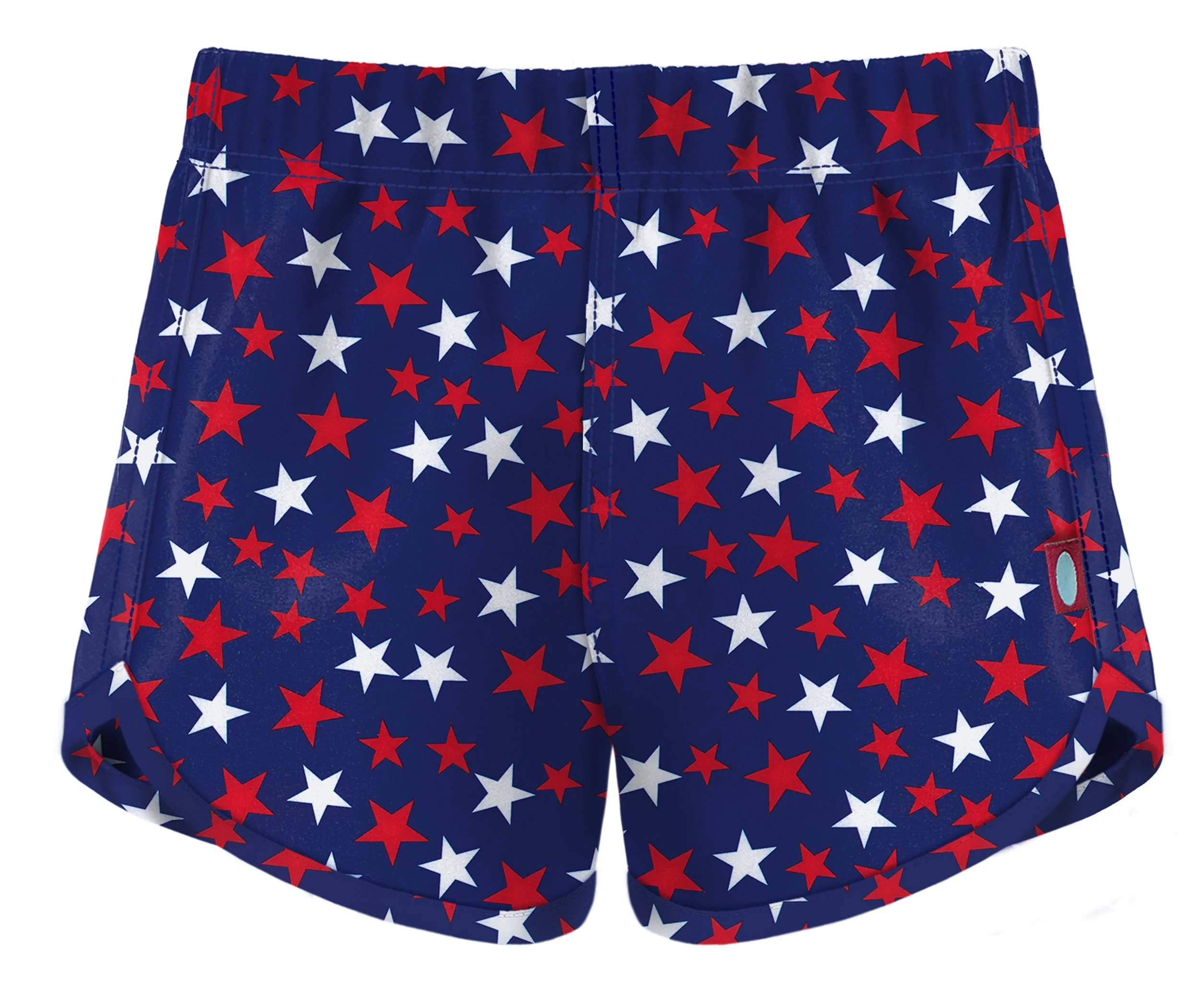 Girls UPF 50+ Recycled Poly Printed Swim Trunks | USA Stars - Remutear