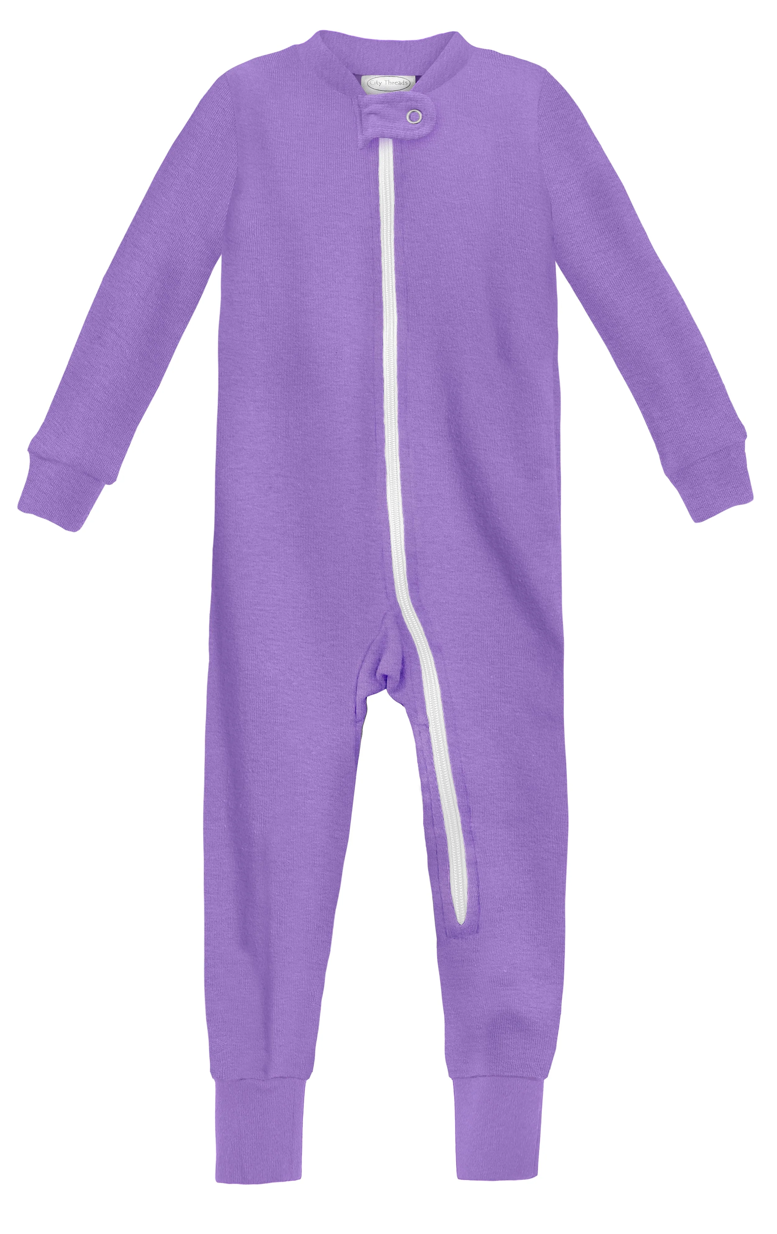 Super-Soft Organic Cotton Footless Zip Footie| Deep Purple - Remutear
