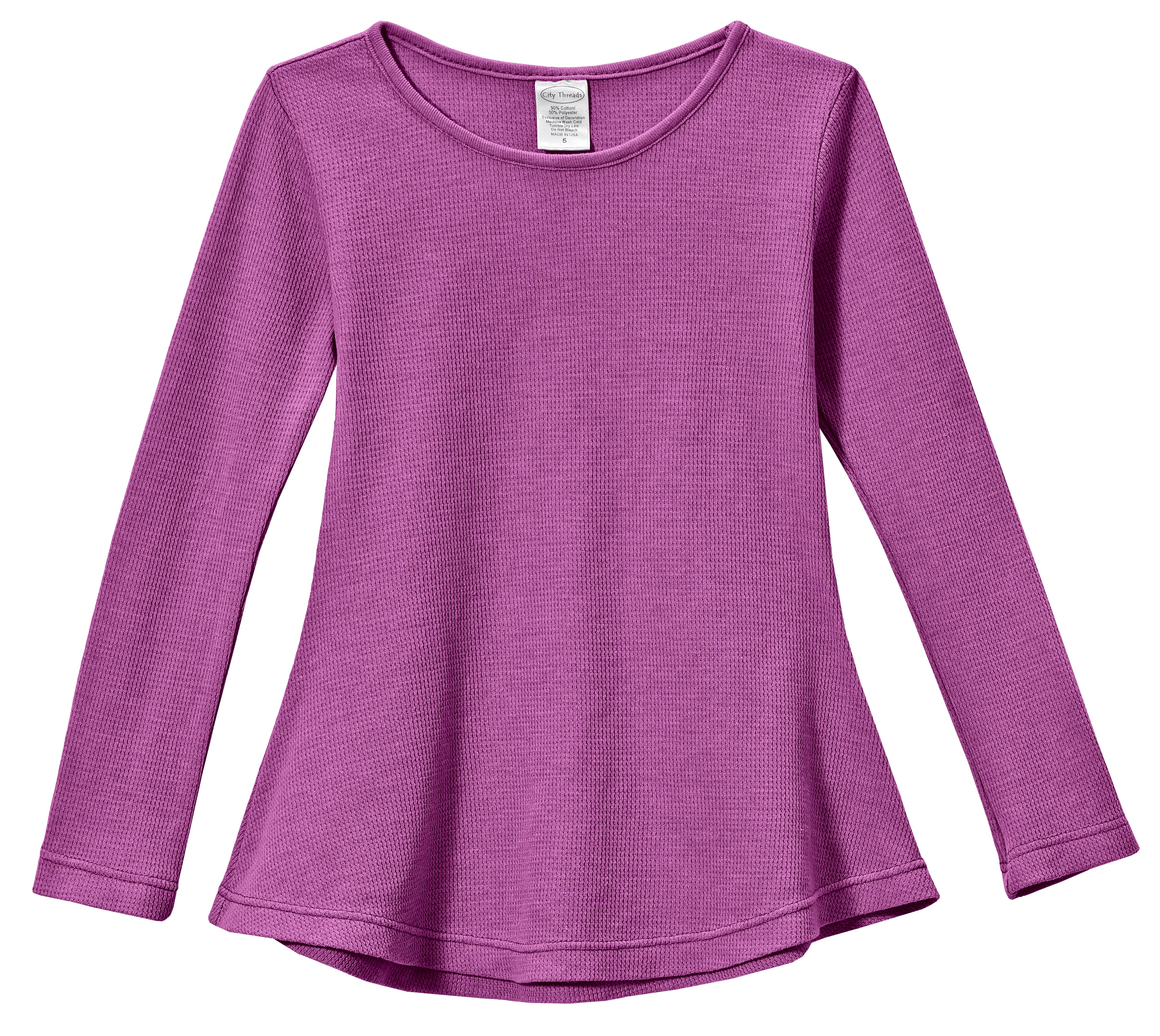 Girls Soft & Cozy Thermal Long Sleeve Tunic | Plum - Remutear
