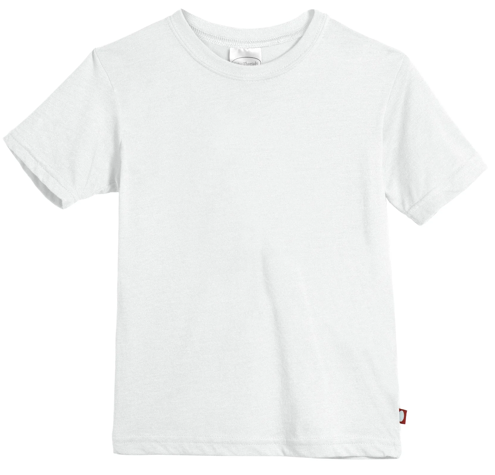 Boys Soft Cotton Jersey Short Sleeve Crew Tee | White - Remutear