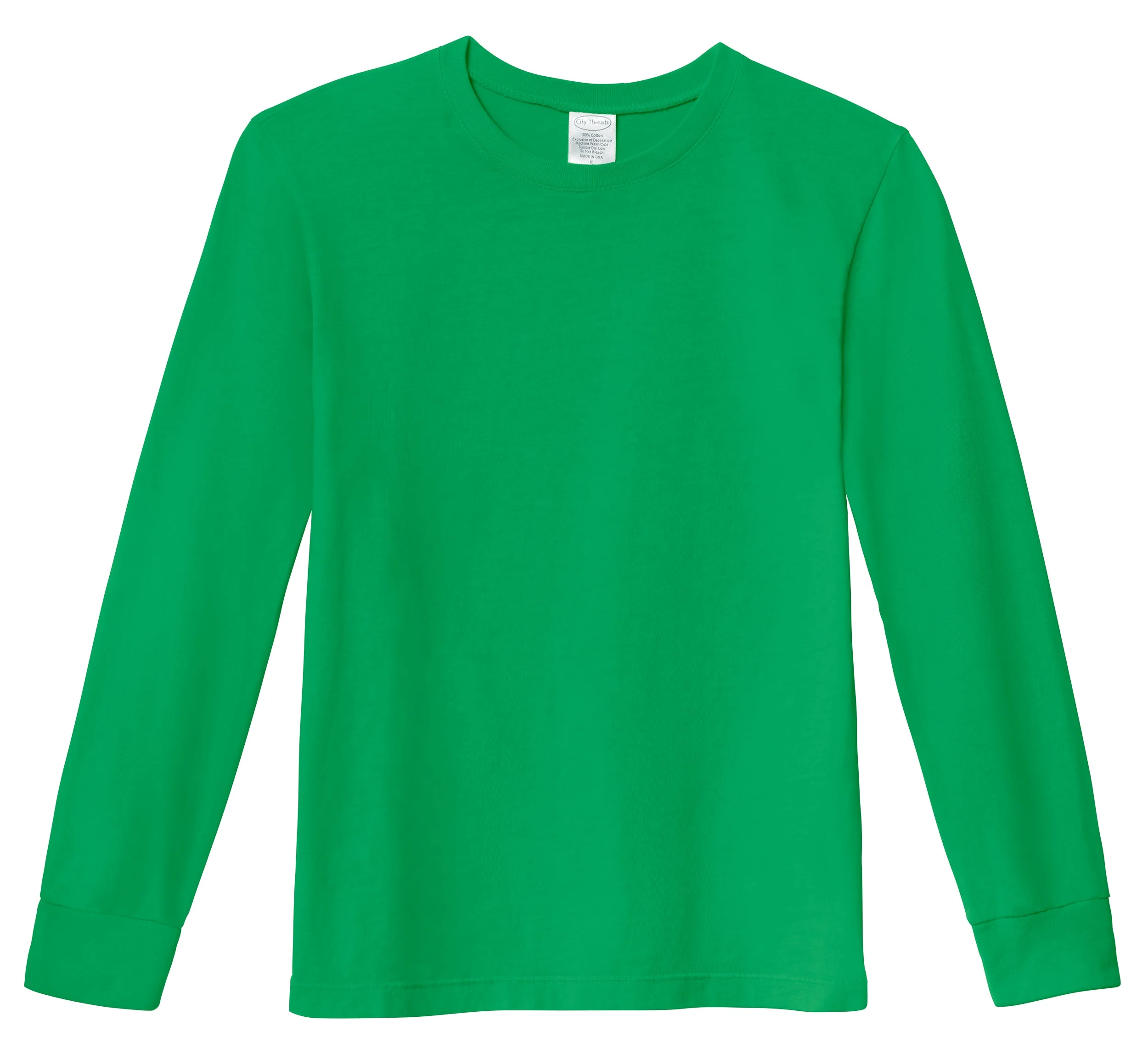 Boys Soft 100% Cotton Medium-Weight Long Sleeve Tee With Cuffs| Elf - Remutear