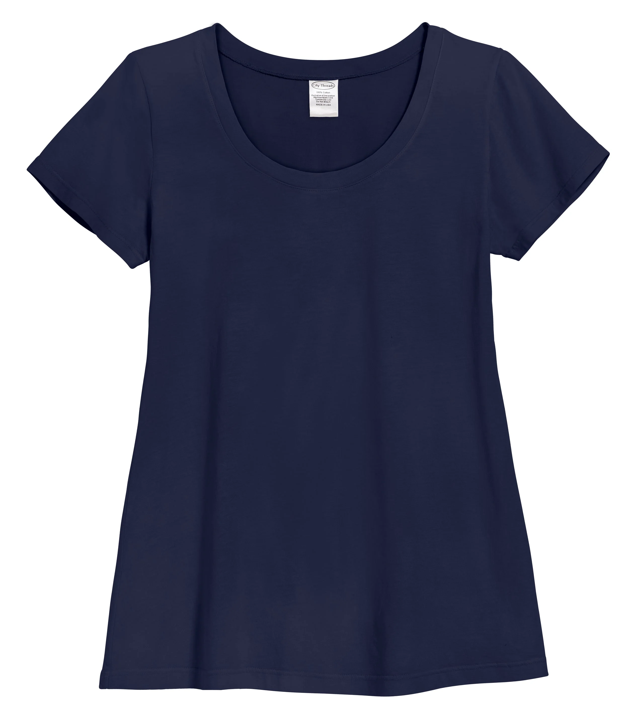 Women's Soft Supima Cotton Short Sleeve Everyday Comfy Crew Tee | Navy - Remutear
