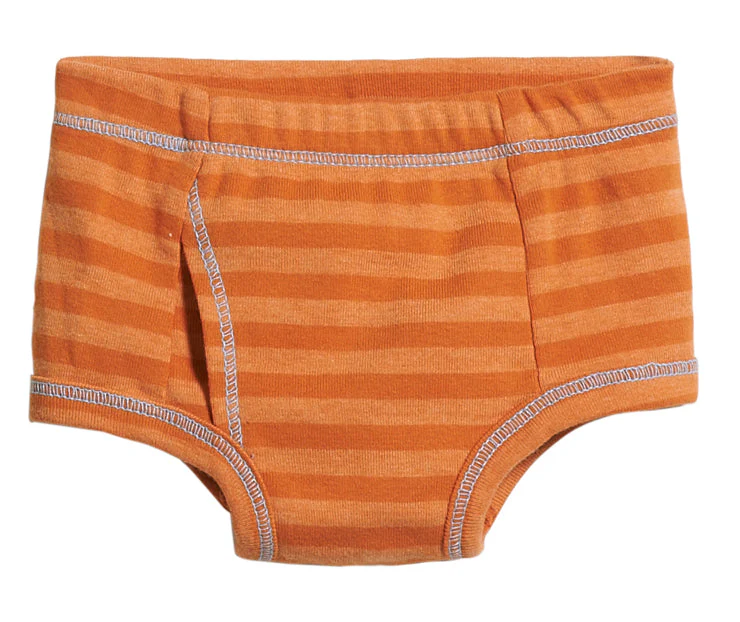 Boys Soft Stripe Brief | Orange - Remutear
