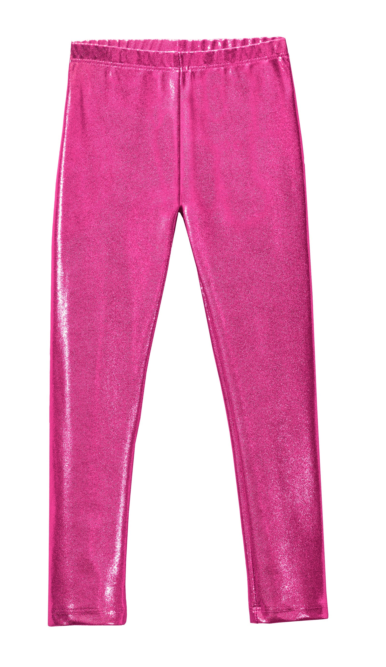 Girls Novelty Stretch Leggings  | Fuchsia Sparkly Shimmer - Remutear