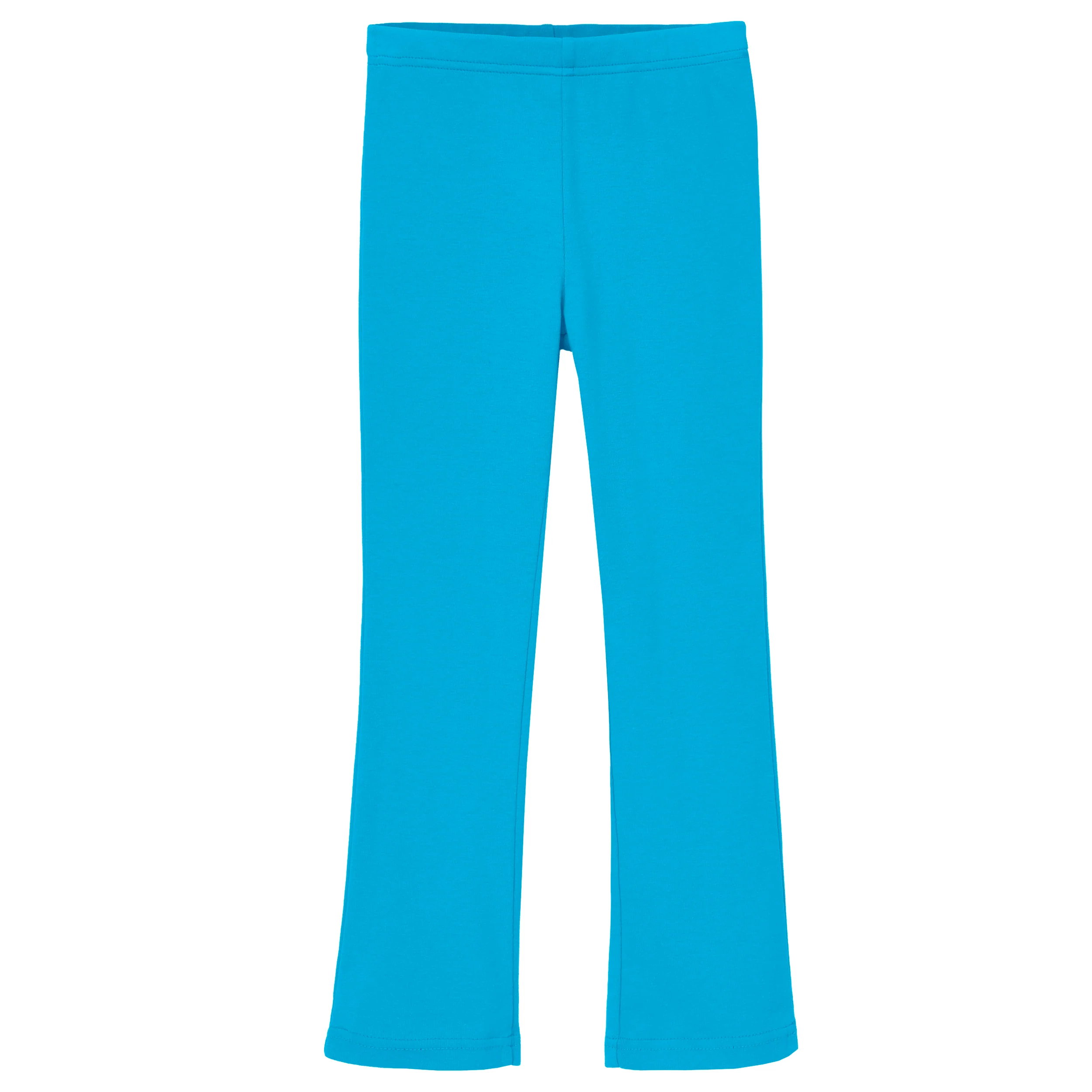 Girls Soft 100% Cotton Flare Boot-Cut Leggings | Turquoise - Remutear