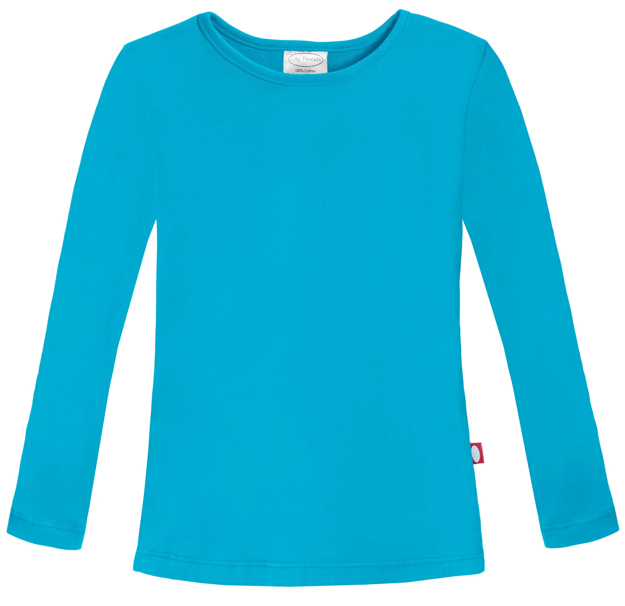 Girls Soft Cotton Jersey Long Sleeve Tee | Turquoise - Remutear