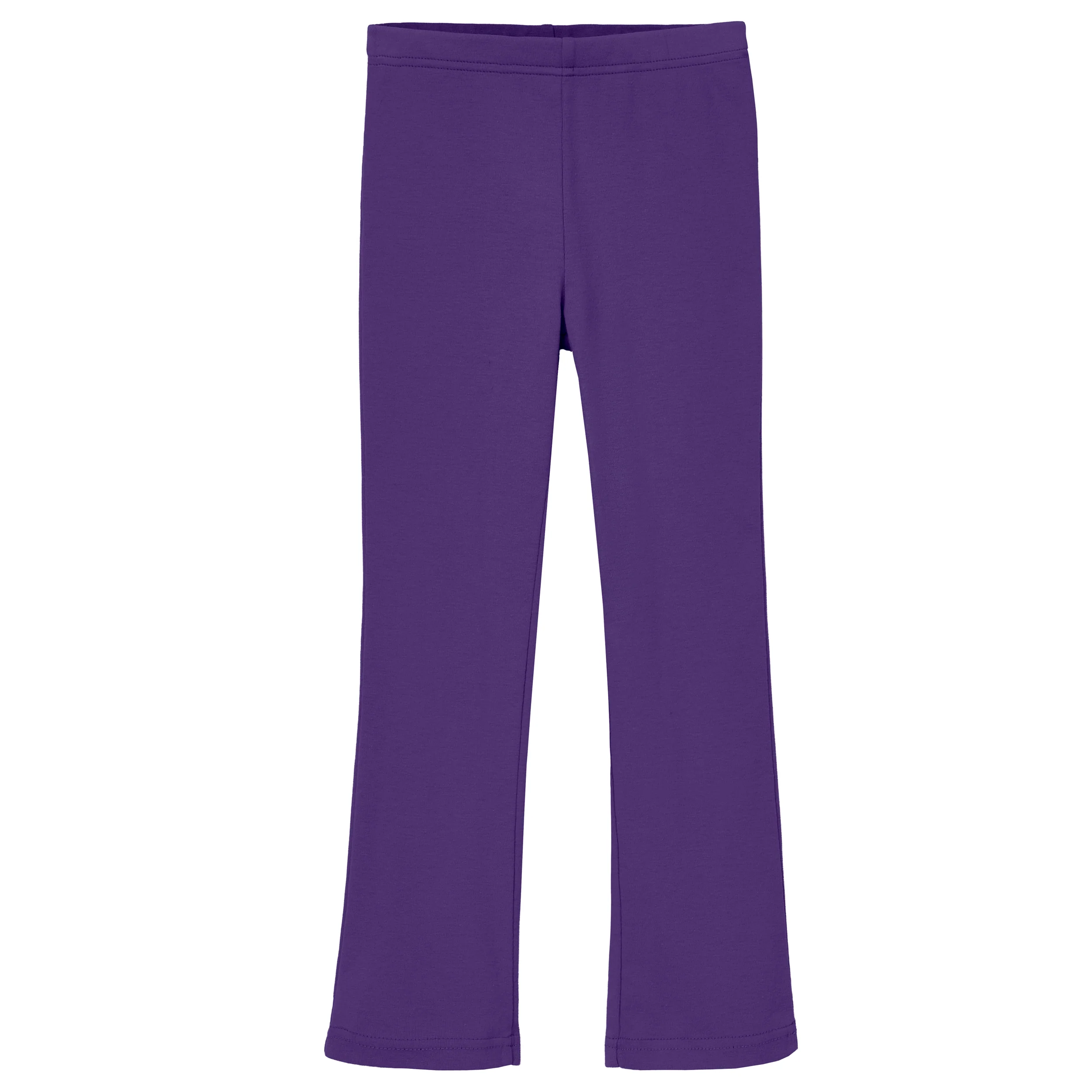 Girls Soft 100% Cotton Flare Boot-Cut Leggings | Purple - Remutear