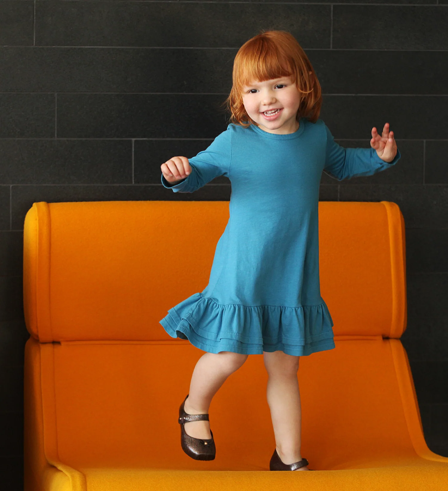 Soft Cotton A-Line Ruffle Hem Dress - Remutear