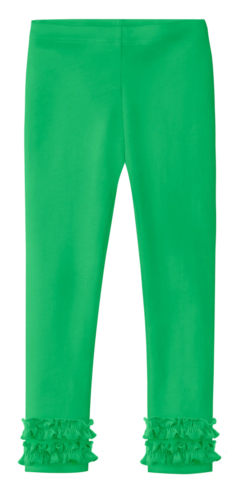 Girls Soft Cotton Ruffle Leggings | Elf Green - Remutear