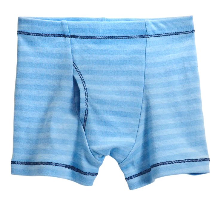 Boys Soft Stripe Boxer Brief | Bright Light Blue - Remutear