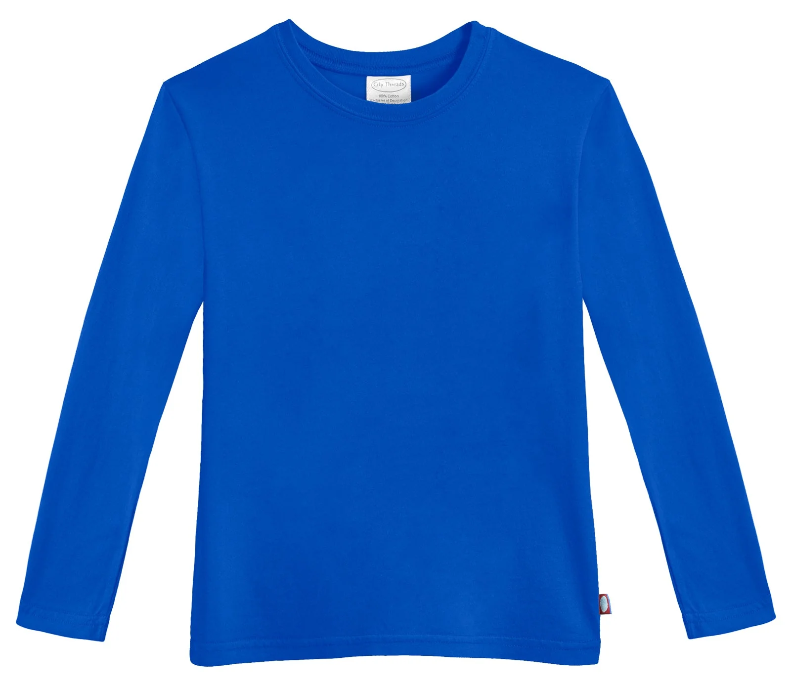 Boys Soft Cotton Jersey Long Sleeve Tee | Crayon Blue - Remutear