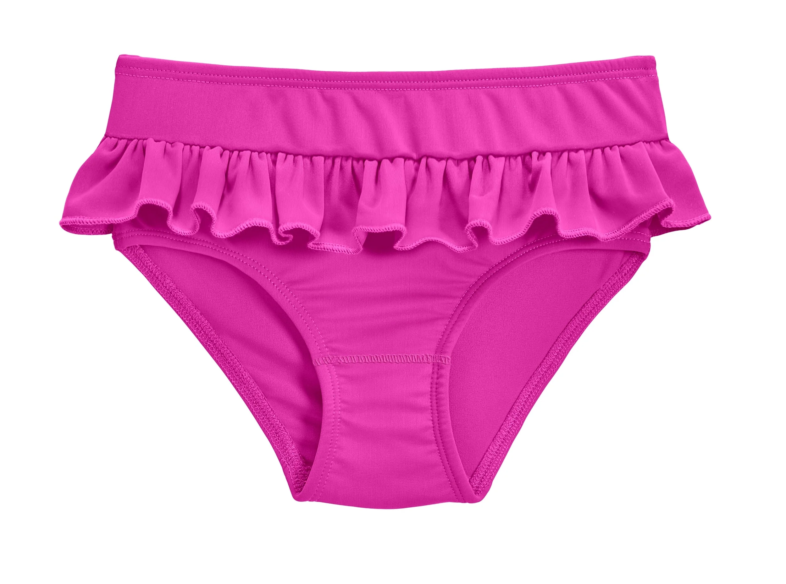 Girls UPF 50+ Ruffle Swim Briefs | Hot Pink - Remutear