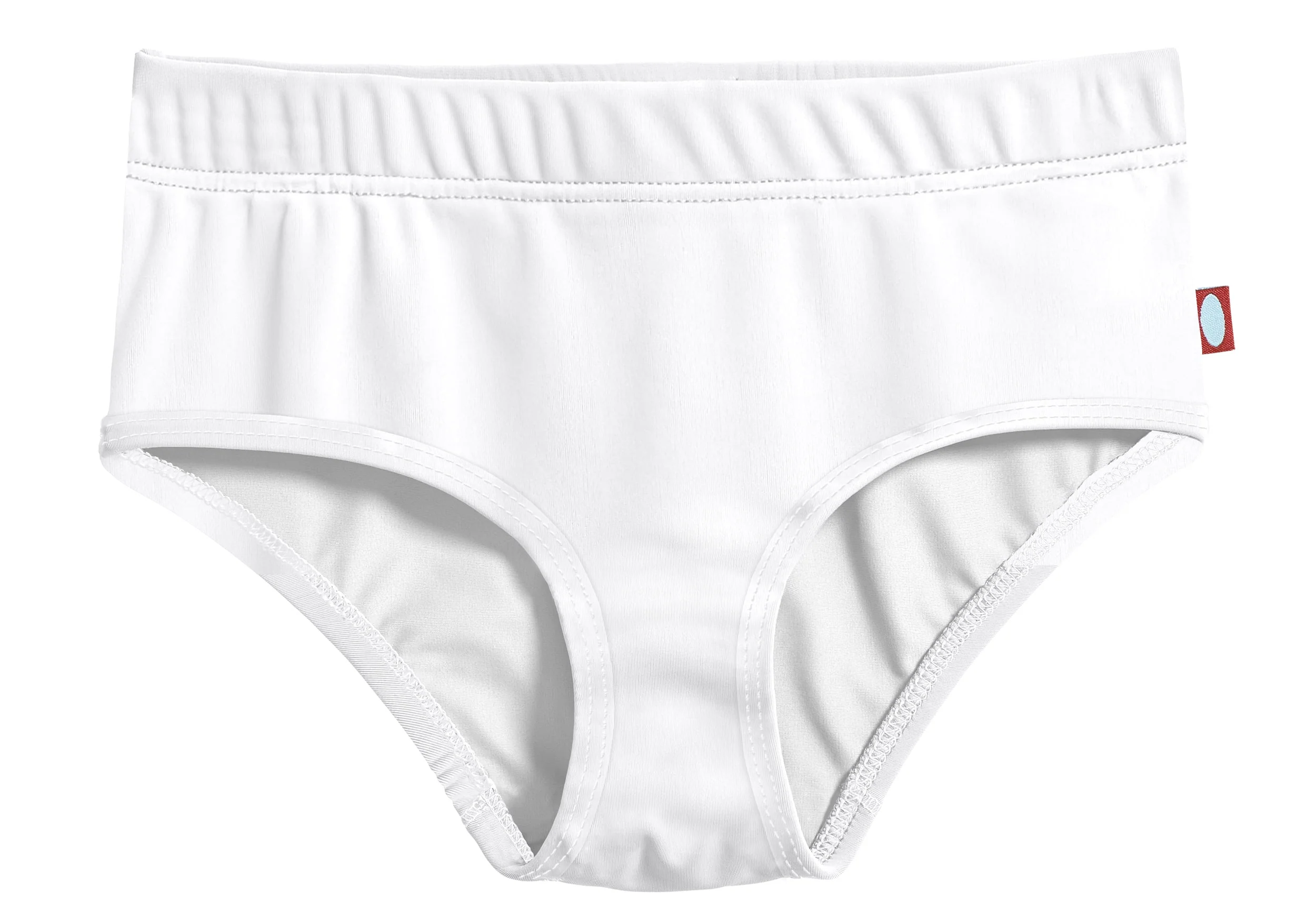 Girls UPF 50+ Lined High-Waisted Swim Briefs | White - Remutear