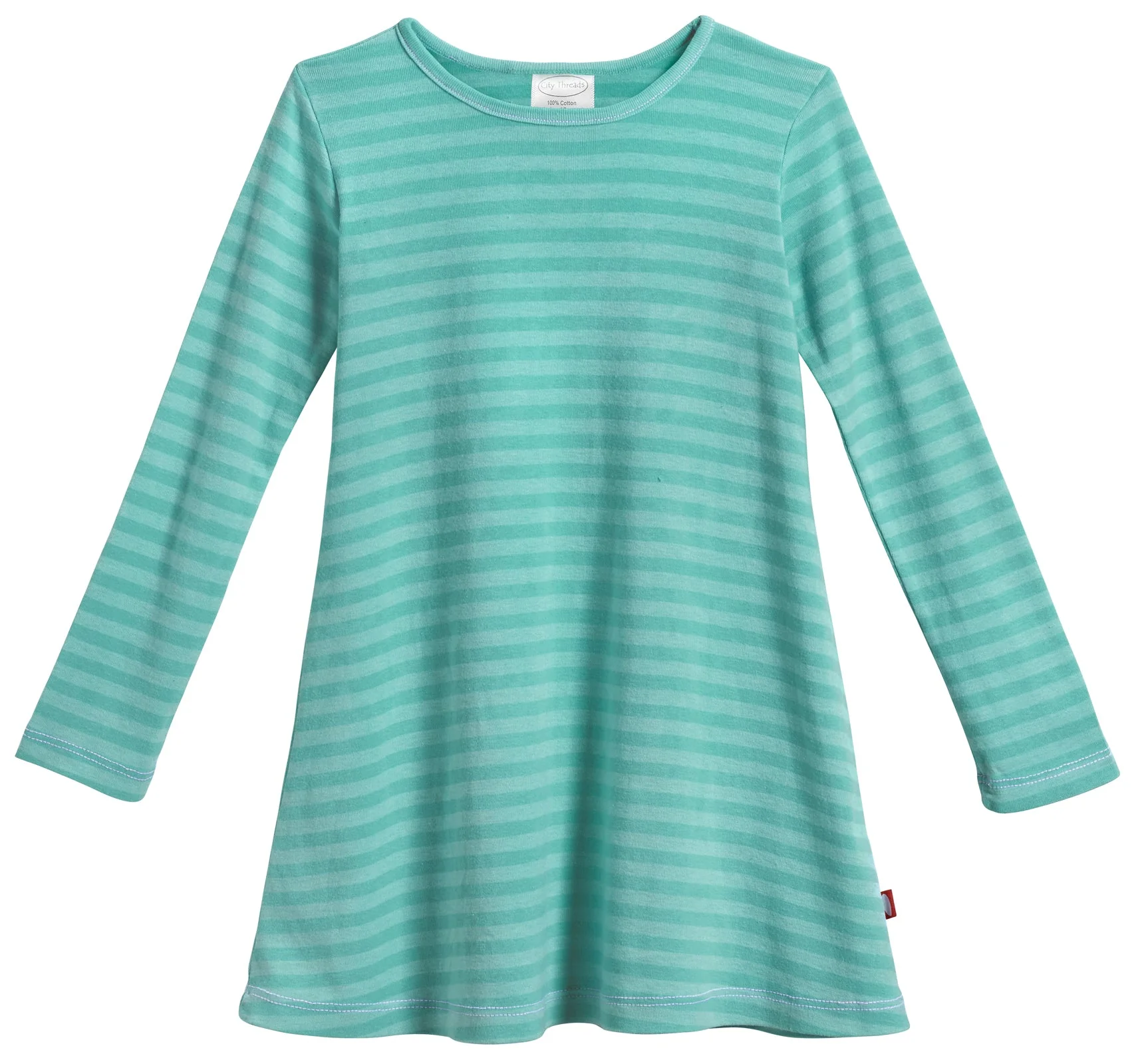 Girls Soft Stripe Long Sleeve Dress | Wave - Remutear