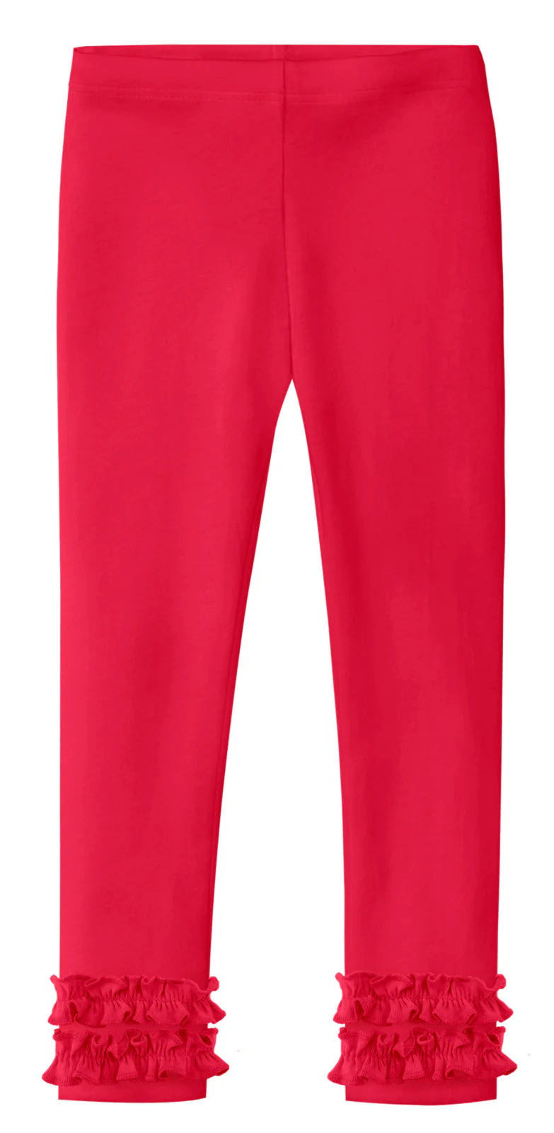 Girls Soft Cotton Ruffle Leggings | Candy Apple - Remutear