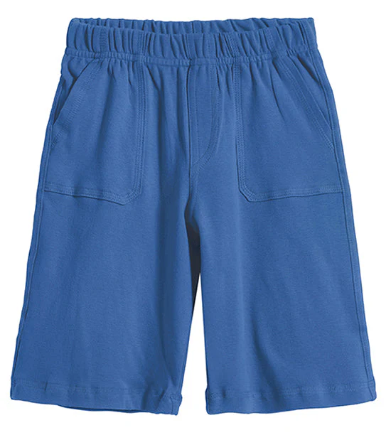 Boys Soft Cotton UPF 50+ 3 -Pocket Jersey Shorts | Smurf Blue - Remutear