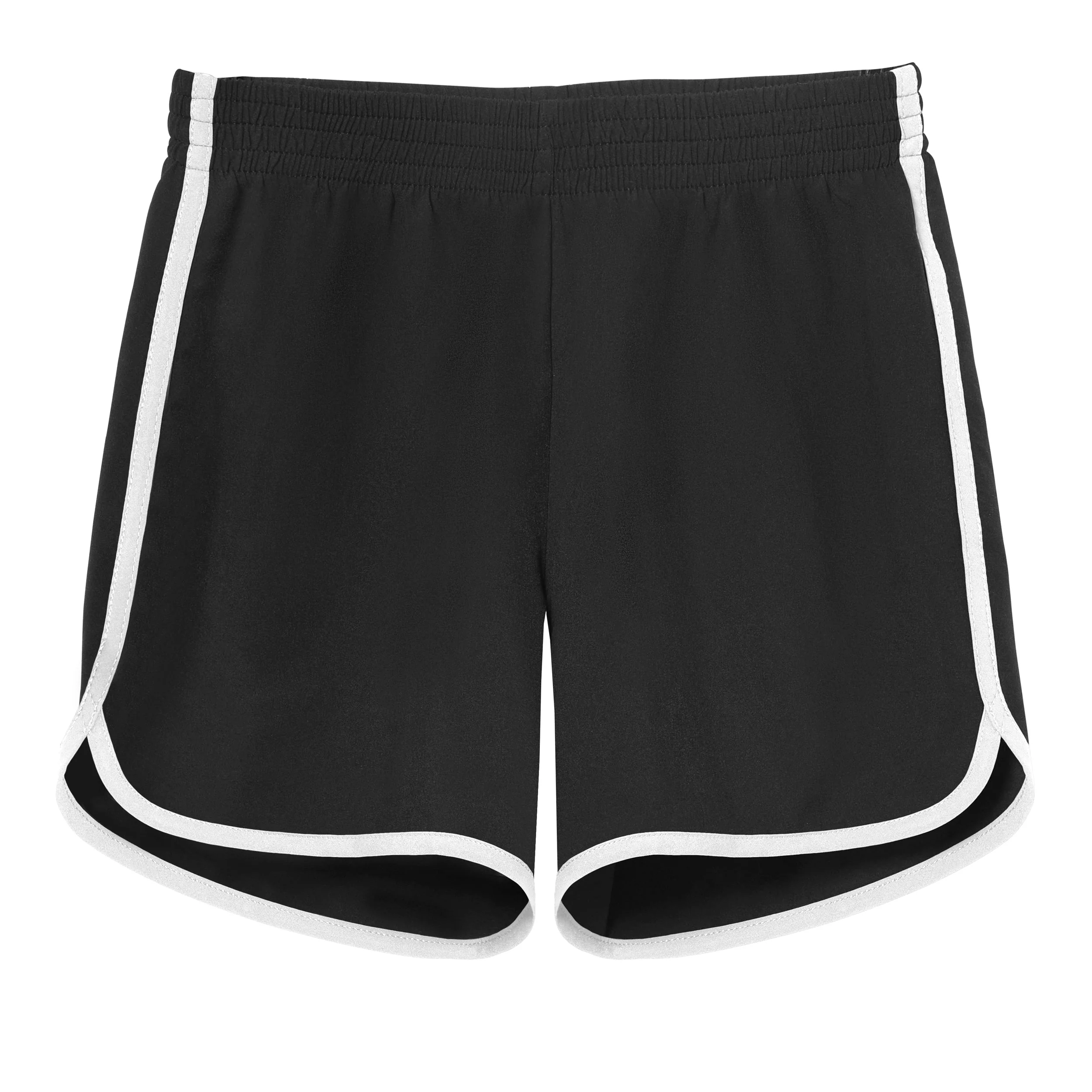 Boys UPF 50+ Classic Surf Style Boys Swim Shorts - Mid-Thigh Length | Black w/ White - Remutear
