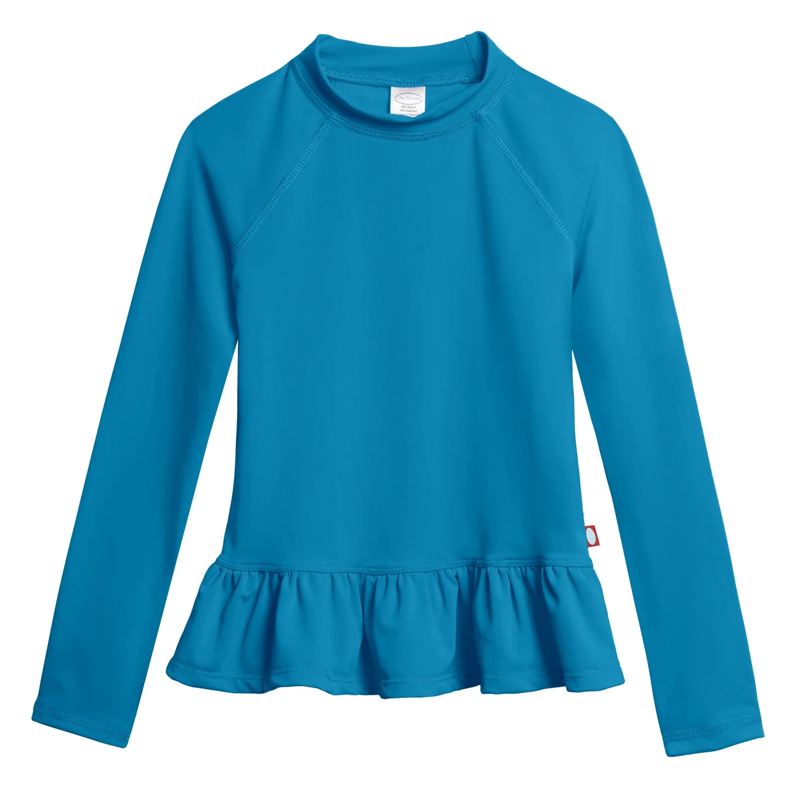 Girls UPF 50+ Peplum Long Sleeve Rashguard | Teal - Remutear