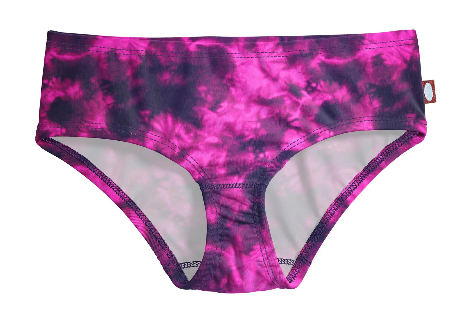 Girls UPF 50+ Printed Swim Briefs  | Fuchsia Black Tie Dye - Remutear